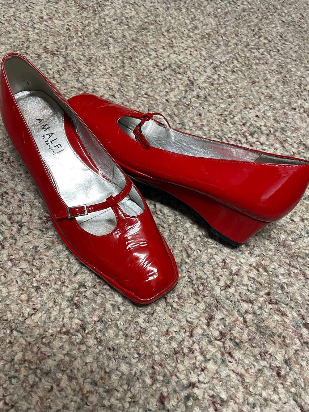 Ingledews Red leather Patent Mary Jane Wedges